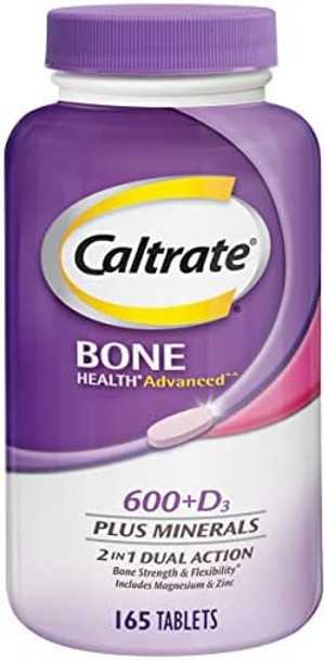Caltrate 600 Plus D3 Plus Minerals Calcium And Vitamin D Supplement Tablets, Bone Health And Mineral Supplement For Adults - 165 Count