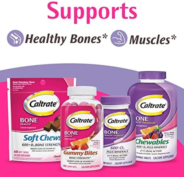 Caltrate 600 Plus D3 Plus Minerals Calcium And Vitamin D Supplement Tablets, Bone Health And Mineral Supplement For Adults - 165 Count