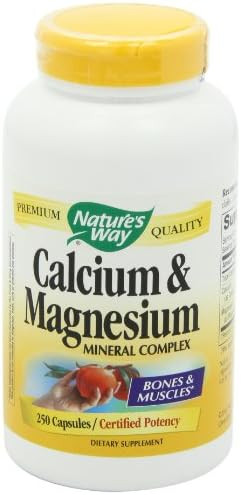 Nature'S Way Calcium & Magnesium Mineral Complex, Supports Bone Health & Muscle Function, 750 Mg Per 3-Capsule Serving, 250 Capsules (Packaging May Vary)