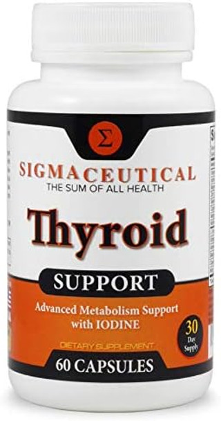 Thyroid Support For Women - Zinc & Selenium Supplement - Iodine Supplement - Ashwagandha & Kelp Supplement - 60 Capsules
