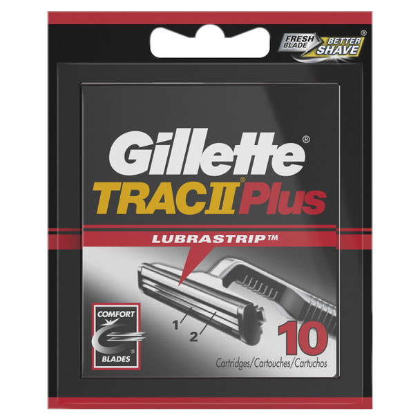 Gillette TRAC II Plus Mens Razor Blades -10 Refills