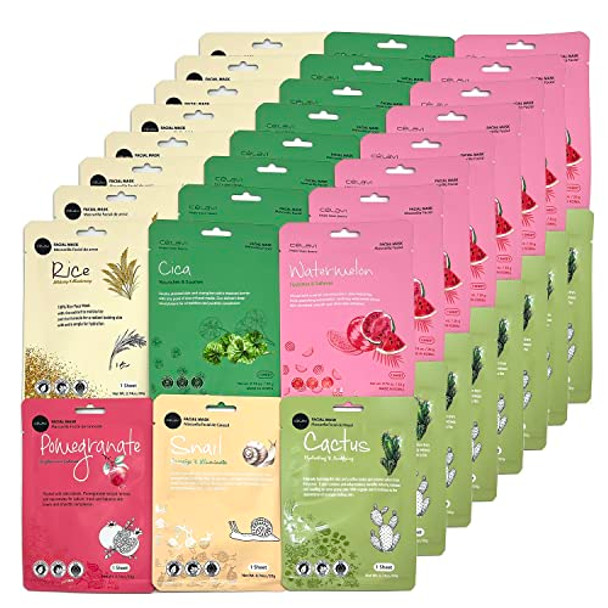 Celavi Essence Facial Face Mask 12 Sheets K-Beauty Skincare Korea Skin Care Moisturizing C Type