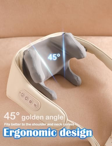 Neck Massager, Shiatsu Electric Back Shoulder And Neck Massage With Heat - Kneading Massage Pillow For Neck, Back, Shoulder, Leg, Muscle Pain Relief, Get Well Soon Presents (White)