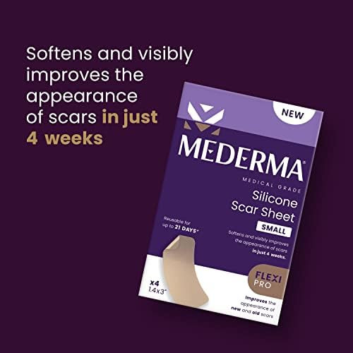 Mederma Medical Grade Silicone Scar Sheets Improves The Appearance Of Old And Scars For Injury, Burn And Surgery Scars, 4 Count