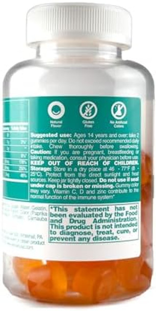 Immunity Gummy - Dietary Supplement With Vitamins For Adults & Teens - Chewable Multivitamin Booster Gummies With Zinc, Vitamin C And D - Naturally Flavored & Gluten - 60 Gummies (7.4 Oz) Immunity Gummy - Dietary Supplement With Vitamins For Adults & Teens - Chewable Multivitamin Booster Gummies With Zinc, Vitamin C And D - Naturally Flavored & Gluten - 60 Gummies (7.4 Oz)