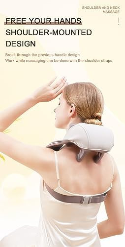 Neck And Shoulder Massager With Heat, Deep Tissue Shiatsu Massage Pillow For Muscle Pain Relief For Neck, Back, Shoulder, Leg & Waist. Relax Body At Home,Office & Driving.