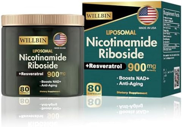 Nad+ Supplement - Liposomal Nicotinamide Riboside, Resveratrol, Quercetin High Purity Nad Supplement For Anti-Aging, Energy, Focus - 80 Capsules (40 Serving) Nad+ Supplement - Liposomal Nicotinamide Riboside, Resveratrol, Quercetin High Purity Nad Supplement For Anti-Aging, Energy, Focus - 80 Capsules (40 Serving)