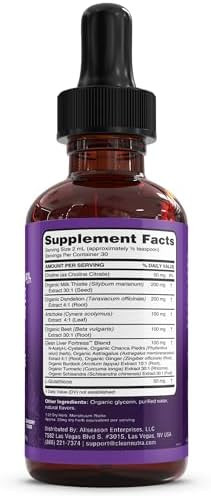 Milk Thistle Nac Liver Cleanse Detox & Repair Supplement Liver Support Liquid Drops With Dandelion Extract, Artichoke, Chanca Piedra, Beet Root, Choline, L-Glutathione, Ginger, Burdock, Schisandra