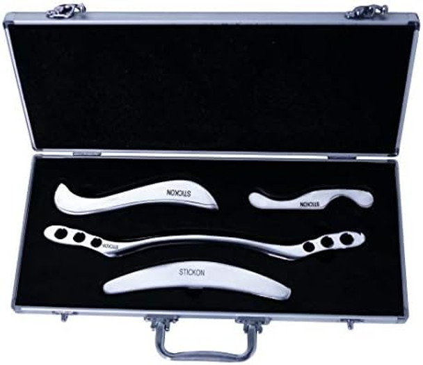 Stickon Stainless Steel Gua Sha Scraping Massage Tool Set Iastm Tools Great Soft Tissue Mobilization Tool (N Shape)