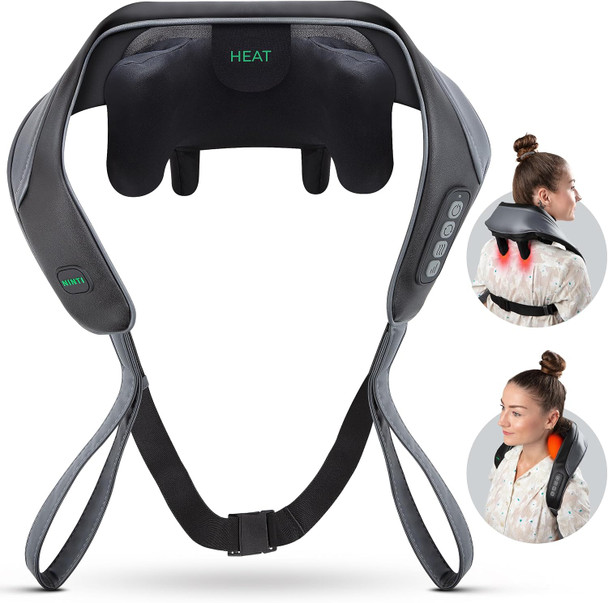 Neck Massager For Pain Relief Deep Tissue. Enjoy A Shiatsu Massage For Your Neck, Back And Shoulder. Heated And Cordless Neck Massager