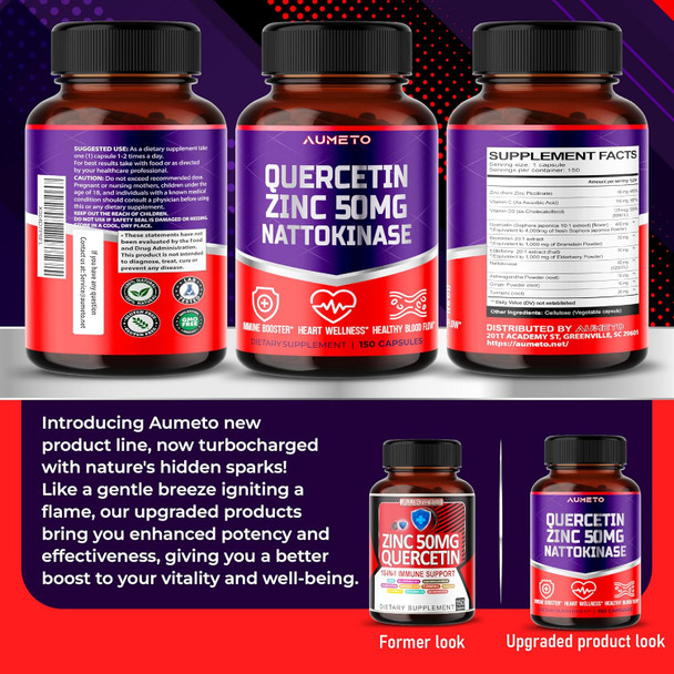 Zinc Quercetin 10:1 Immune Support With Vit C Vit D3 Bromelain Elderberry Turmeric Echinacea Ashwagandha Ginger 150 Days Supply (150 Count (Pack Of 1))