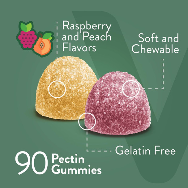 Magnesium Citrate Gummies For Adults & Teens - Maximum Strength 255Mg, Supports Calm Mood, Optimal Relaxation, Muscle Function - Vegan, Gelatin - Tasty Chewable Raspberry & Peach Flavored Gummy