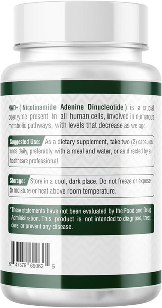 Nad Supplement 500Mg High Potency 30 Day Supply Nad Maximizer Similar To Nicotinamide Riboside Vegan Non Gmo Third Party Tested