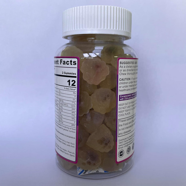 Calcium Citrate Gummies 1000Mg With Vitamin D3 K2, Magnesium, Zinc, Boron, Copper, Manganese For Bone, Muscle & Immune, Sugar Calcium Supplement For Women & Men - Vegan, Peach Flavor, 60