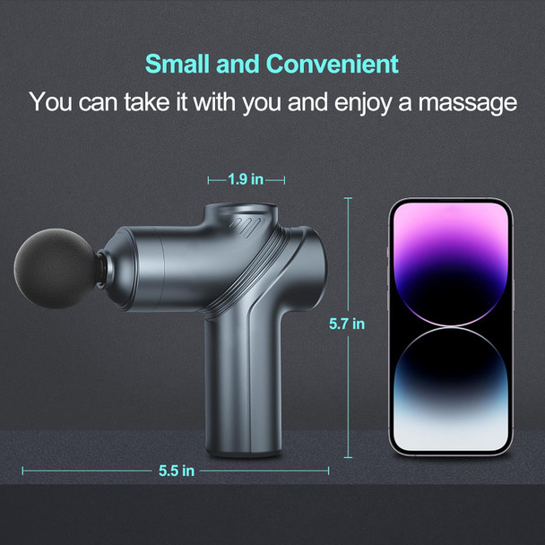 Mini Deep Tissue Massage Gun, Compact Percussion Muscle Massager For Back Neck Pain Relief With 8 Accessories & Storage Bag
