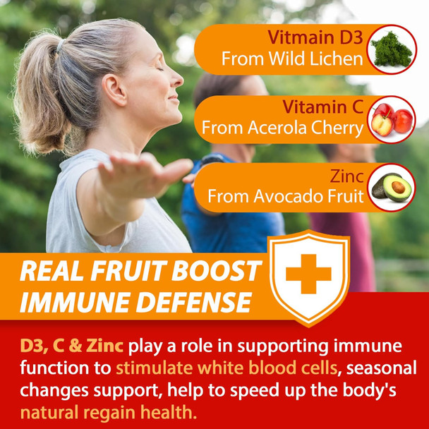Sugar Vitamin C + D3 + Zinc Gummies For Adults 50 +, 9 In 1 Immune Defense Supplement With D3 5000Iu, Elderberry, Echinacea, Mullein Leaf For Boost Immunity, Power Antioxidant, Vegan (Pack Of 2) Sugar Vitamin C + D3 + Zinc Gummies For Adults 50 +, 9 In 1 Immune Defense Supplement With D3 5000Iu, Elderberry, Echinacea, Mullein Leaf For Boost Immunity, Power Antioxidant, Vegan (Pack Of 2)