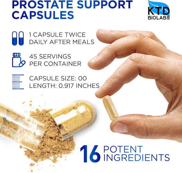 Prostate Supplements For Men - 90 Natural Prostate Health Capsules - Pumpkin Seeds, Pygeum And Saw Palmetto For Men Bladder Control And Healthy Urinary Tract Support- Made In Usa