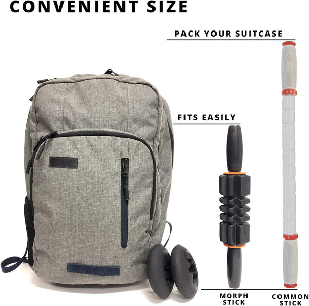 Morph Stick - Multi-Purpose, Adjustable, Portable Travel Muscle Stick Massager For Yoga/Fitness Myofascial Release Massage - 13 Inches - Navy Blue