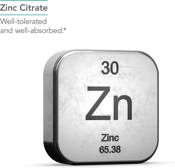 Nutricology Zinc Citrate Supplement - 25Mg Zinc For Men & Women, Immune Support, Pure, Well-Absorbed, Well-Tolerated, Trace Mineral, Vegetarian Capsules - 60 Count