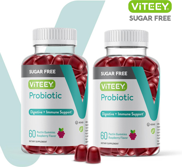 Probiotic Gummies For Women, Men & Teens, 2 Billion Cfus - Sugar - Immune Booster, Digestive Support, Gut Health - Vegan, Gelatin Free, Gmo - Tasty Chewable Raspberry Flavored Gummy Probiotic Gummies For Women, Men & Teens, 2 Billion Cfus - Sugar - Immune Booster, Digestive Support, Gut Health - Vegan, Gelatin Free, Gmo - Tasty Chewable Raspberry Flavored Gummy
