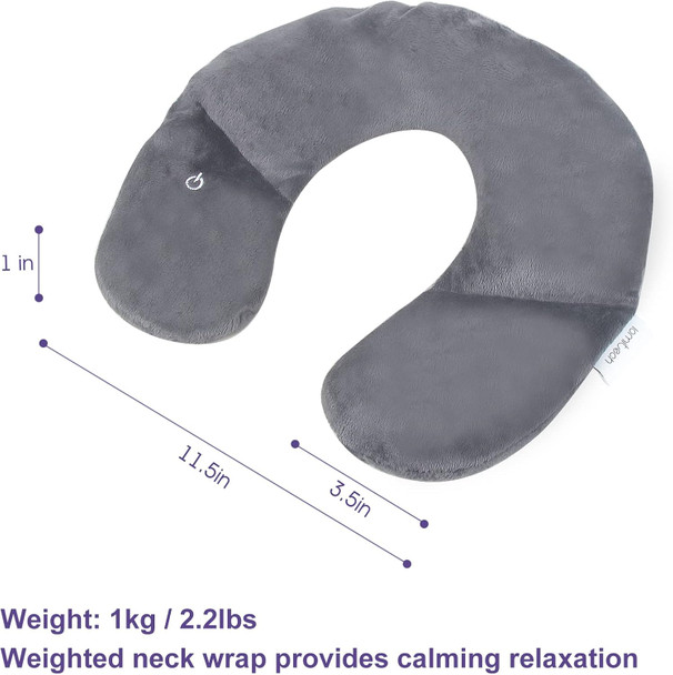 Lavender Neck Wrap,Vibrating Travel Pillow Neck Massage Pad,Lavender Soothing Aromatherapy,2.2Lb Weighted Comfort For Pain Relief,Battery Powered,Perfect For Holiday Gift