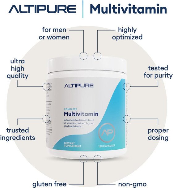 Altipure™ Complete Multivitamin, Gluten-Free, Dairy-Free, Heart, Bone, Eye And Brain Health, Immune Function, 120 Capsules