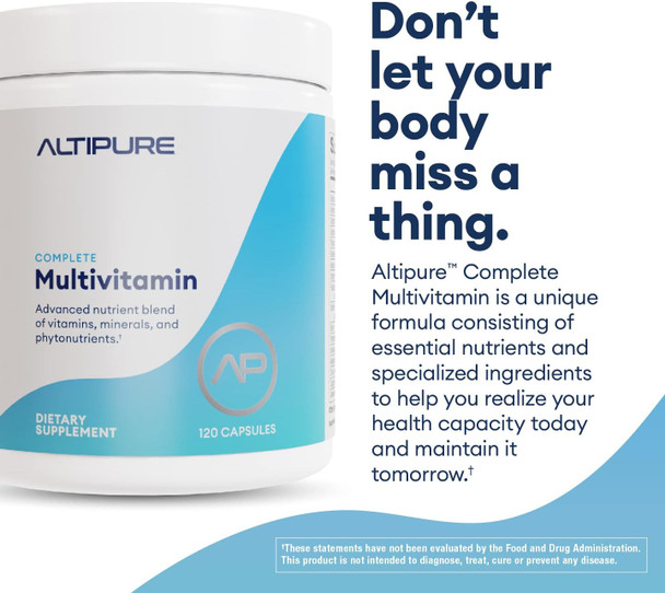 Altipure™ Complete Multivitamin, Gluten-Free, Dairy-Free, Heart, Bone, Eye And Brain Health, Immune Function, 120 Capsules