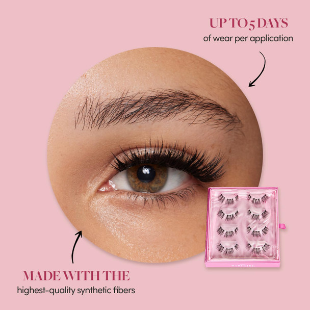 Glamnetic Lash Extensions  Babygirl  Professional At Home False Eyelash Extensions Salon-Quality, High Volume, Faux Mink Lashes  4 Sets Of Lash Clusters