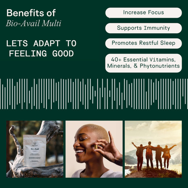 Adapt Naturals Multivitamin For Women & Men, Bioavailable Easy-To-Absorb Multivitamin Daily Supplement With Biotin, Niacin, Vitamin A, B, C, D, E, K1, Zinc, Magnesium  Immune Support - 30 Days Supply