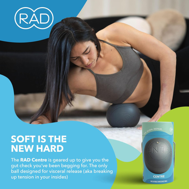 Rad Centre Myofascial Release Ball - Soft Therapy Ball For Abdominal, Neck, Stomach Massage - Deep Tissue Massager Psoas Release Ball - Pressure Point Ball, Yoga Ball, Mobility Ball