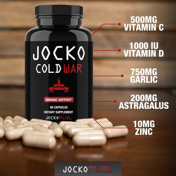 Jocko Fuel Immune Support Supplement - Elderberry With Zinc & Vitamin C For Adults - Immune Defense With Vitamin C, D3, Superfoods, Herbs, & Minerals (90 Capsules)