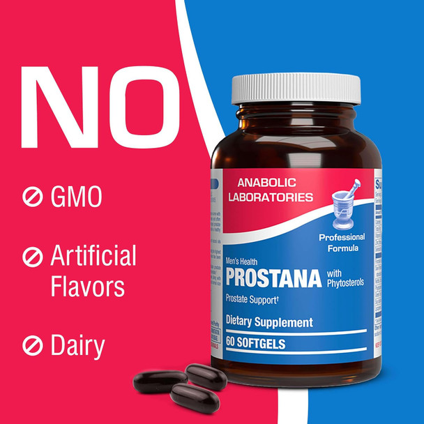 Anabolic Laboratories Mens Prostate Health Supplements - 60 Softgels With 1,200 Mg Pumpkin Seed Oil And 300 Mg Saw Palmetto Prostate Supplement - Prostana Health Support