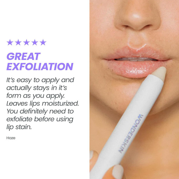 Wonderskin 3-In-1 Lip Scrub Exfoliator & Moisturizer, Lip Exfoliator Scrub, Hydrating Balm For Soft, Nourished, Flake-Lips With One-Step Prep, 0.10Oz