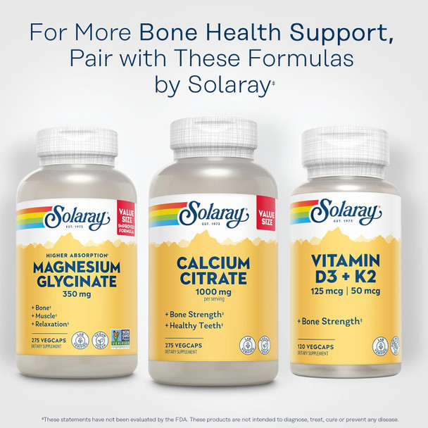 Solaray Calcium Citrate 1000Mg - Chelated Calcium Supplement - Supports Bone Strength And Healthy Teeth - Easy To Digest - 60-Day , Vegan - 68 Servings, 275 Vegcaps