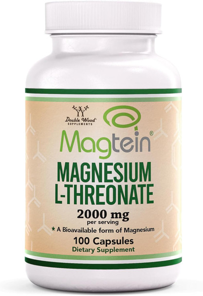 Magnesium L Threonate Capsules (Magtein) – High Absorption Supplement – Bioavailable Form For Sleep And Cognitive Function Support – 2,000 Mg – 100 Capsules