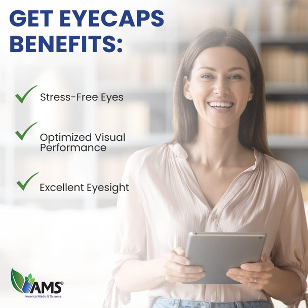 America Medic & Science Eyecaps (30 Caplets)  Dietary Supplement For Men And Women  Supports Vision Health  Enriched With Lutein, Zinc, Selenium, Chromium, And Vitamins A, C, E, And B2