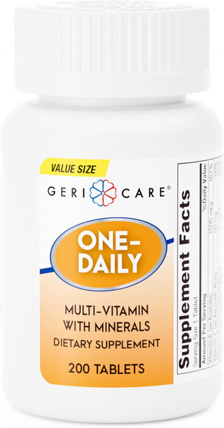Gericare One-Daily Multi-Vitamin & Minerals, Dietary Suplement Tablets (200 Count (Pack Of 1))