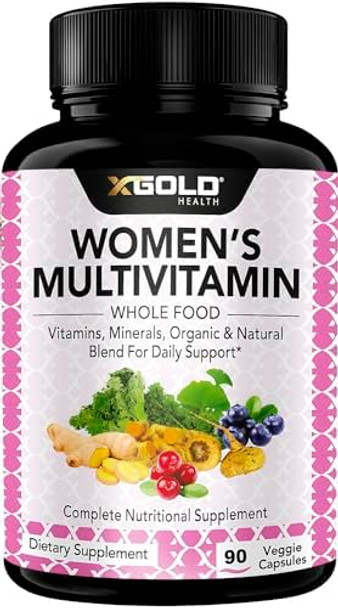 Vegan Women'S Daily Multivitamin 50 Plus With Organic Wholefood Based Natural Ingredients, Ginger, Maca, Multi-Vitamin B Complex & More - Energy Support, Immune System Booster -90 Capsules