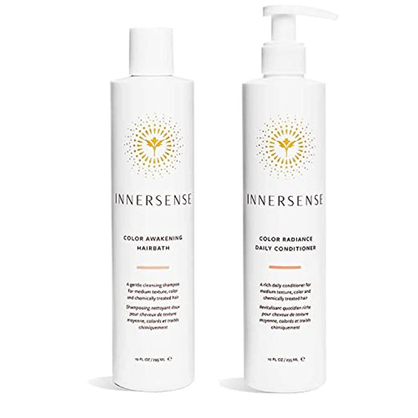 Innersense Organic Beauty - Natural Color Awakening Hairbath Shampoo + Color Radiance Conditioner  Non-Toxic, Cruelty-Free, Clean Haircare (10 Fl Oz  296 Ml)