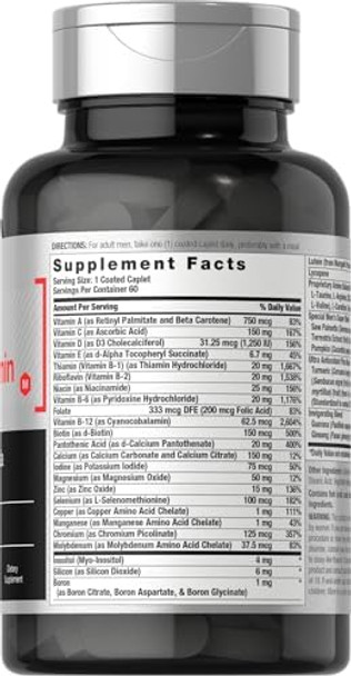 HorbAach Multivitamin For Men  60 Caplets  Non-Gmo & Gluten Vitamins & Minerals Daily Supplement