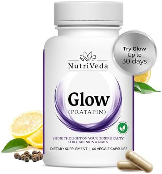 Glow Capsules: Premium Hair, Skin, And Nail Vitamins For Women And Men  Enhanced Beauty & Wellness Support Natural Beauty Supplements  60 Capsules