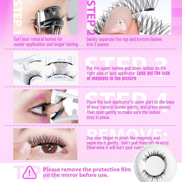 Magnetic Eyelashes With Applicator,Krafty Magnetic Eyelashes,Magnetic Eyelashes,Magnetic Eyelashes Natural Look（Natural+Simple+Devil）