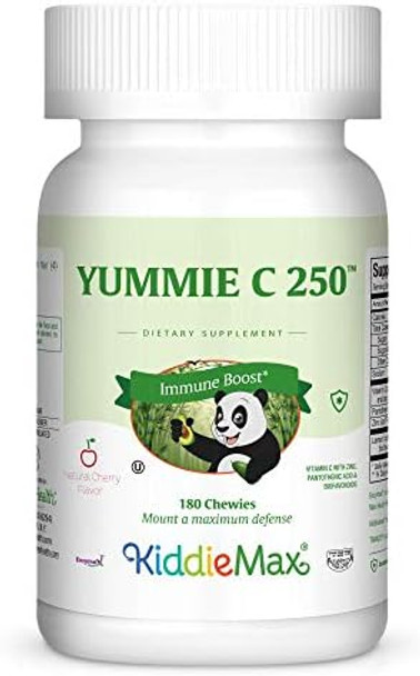 Maxi-Health Chewable Vitamin C - Zinc Lozenges - Immune Booster - Cherry Flavor - 180 Chewies - Kosher