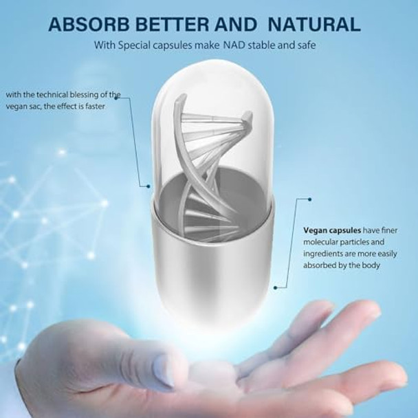 Nad+ Supplement 1500 Mg - 120 Capsules True Nad+ & Resveratrol, Nmn Alternative For Anti-Aging, Antioxidant Support, Metabolism & Energy Boost