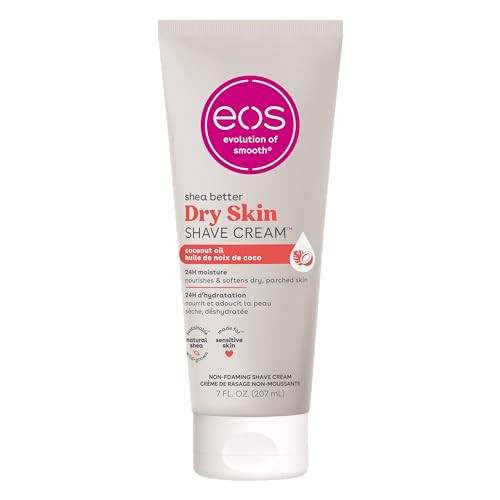 Eos Shea Better Dry Skin Shaving Cream, Shave Cream For Women, Skin Care And Lotion With Coconut Oil, 24-Hour Hydration, 7 Fl Oz, Packaging May Vary