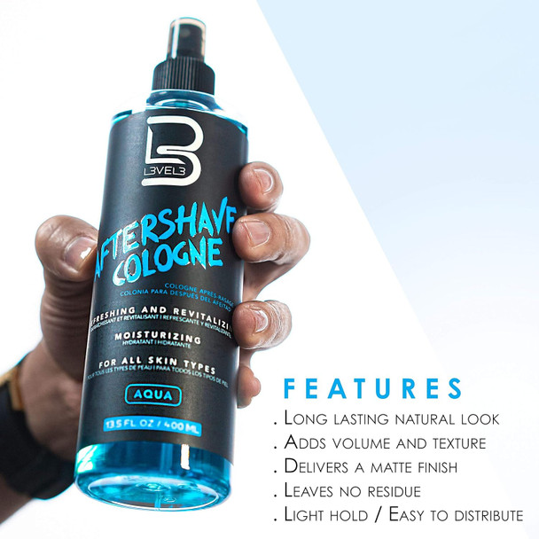 L3 Level 3 After Shave Spray Cologne - Softens Skin - Refreshes And Relieves Face And Skin - Moisturizing Formula Level Three After Shaving 13.5 Floz/ 400Ml