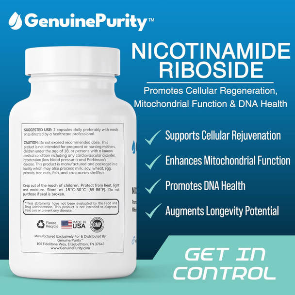 Liposomal Nr 300Mg Nicotinamide Riboside Supplement  Advanced Nad Boost For Cellular Energy And Mitochondrial Function  Gluten Free, Vegan, Usa Made, Non-Gmo  60 Capsules