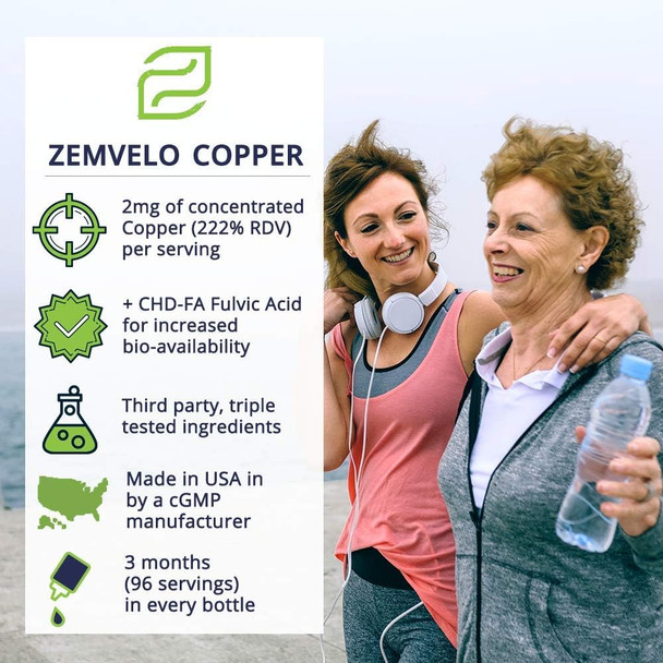 Liquid Ionic Chelated Copper  Natural Elixir For Healthy Connective Tissue  Healthy Hair, Skin, Nails & Collagen  Healthy Iron Levels  Mood Balance  96 Day Supply