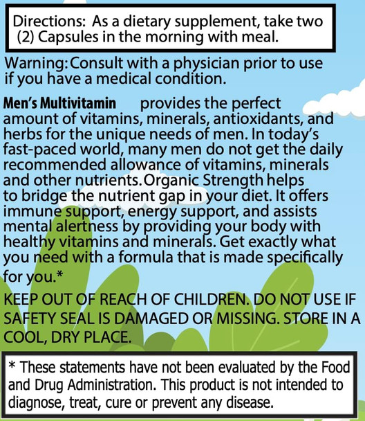 Men'S Multivitamin Capsules: Unlock Your Peak Performance And Optimal Health With 300% Average Daily Intake Vitamin A, B, C, Biotin, Magnesium, Zinc, Chromium (60 Count)