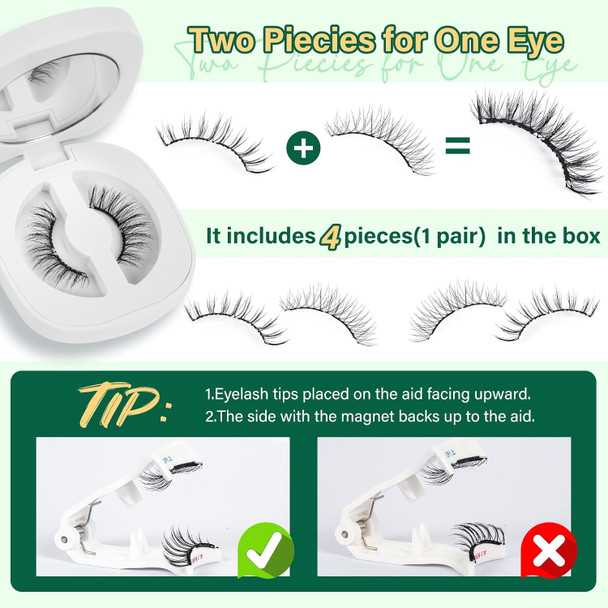 Magnetic Eyelashes Kit Keyyou Magnetic Lashes With Applicator Long Lasting And No Glue Reusable Needed Single Pair Mystic Magnetic Eyelashes Easy To Wear And Remove For All-Day Comfort(Mystic)